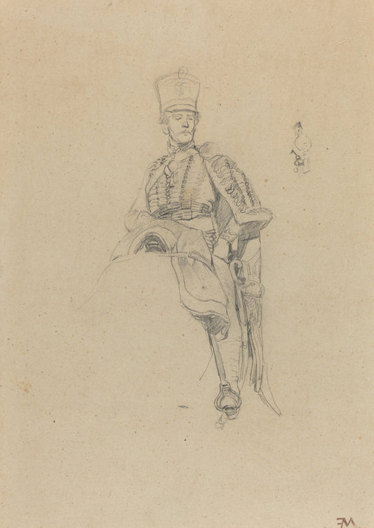 A French Hussar by Jean-Louis-Ernest Meissonier (French, 1815 - 1891), 16X12"(A3)Poster Print
