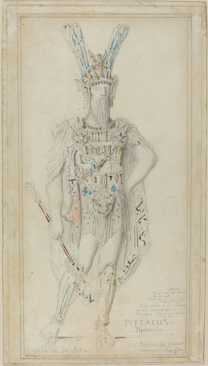 Pittacus the Tyrant in War Costume by Gustave Moreau (French, 1826 - 1898), 16X12"(A3)Poster Print