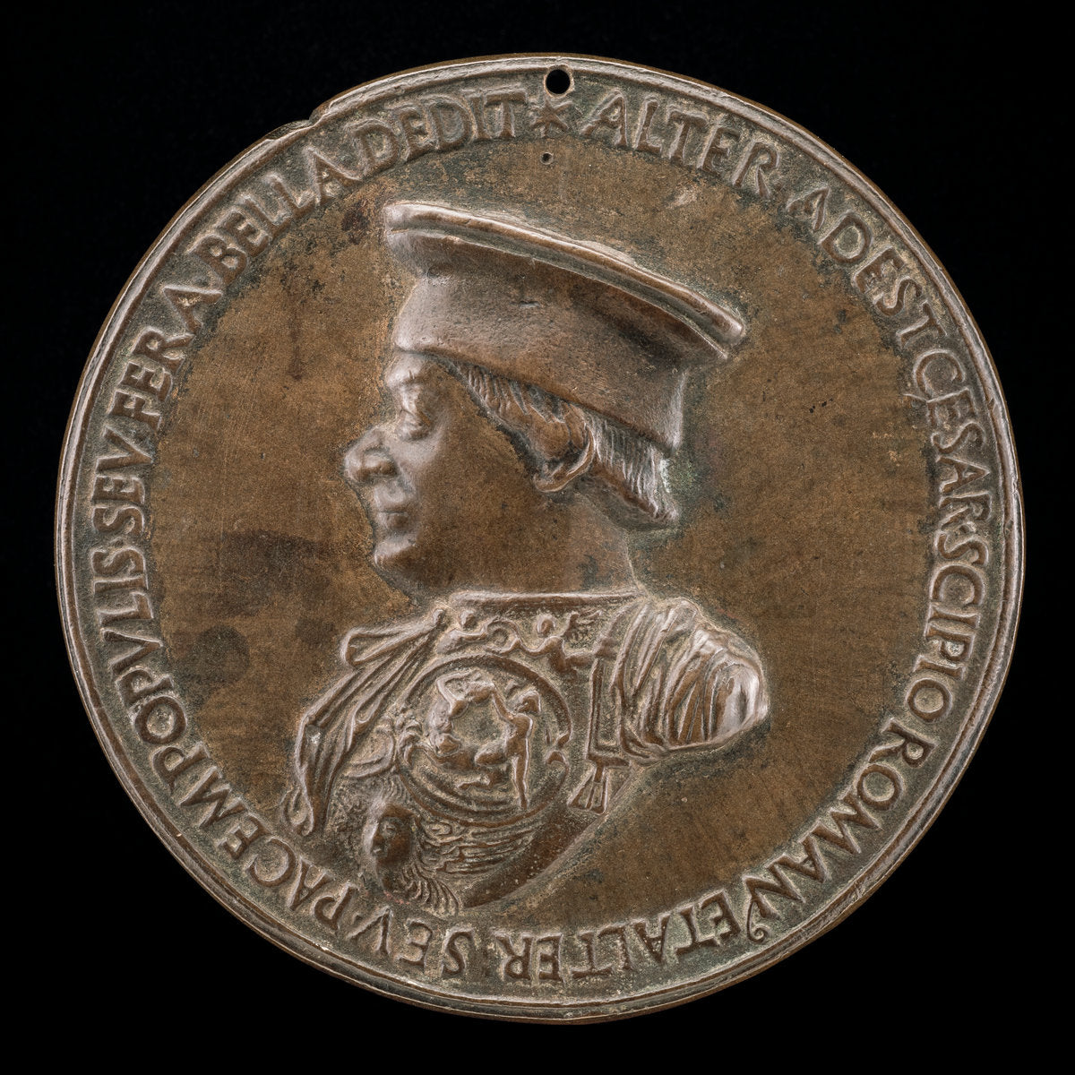 Federigo da Montefeltro, 1422-1482, Count of Urbino 1444, and Duke 1474 [obverse] by Clemente da Urbino (Italian, active 1468), 16X12"(A3)Poster Print