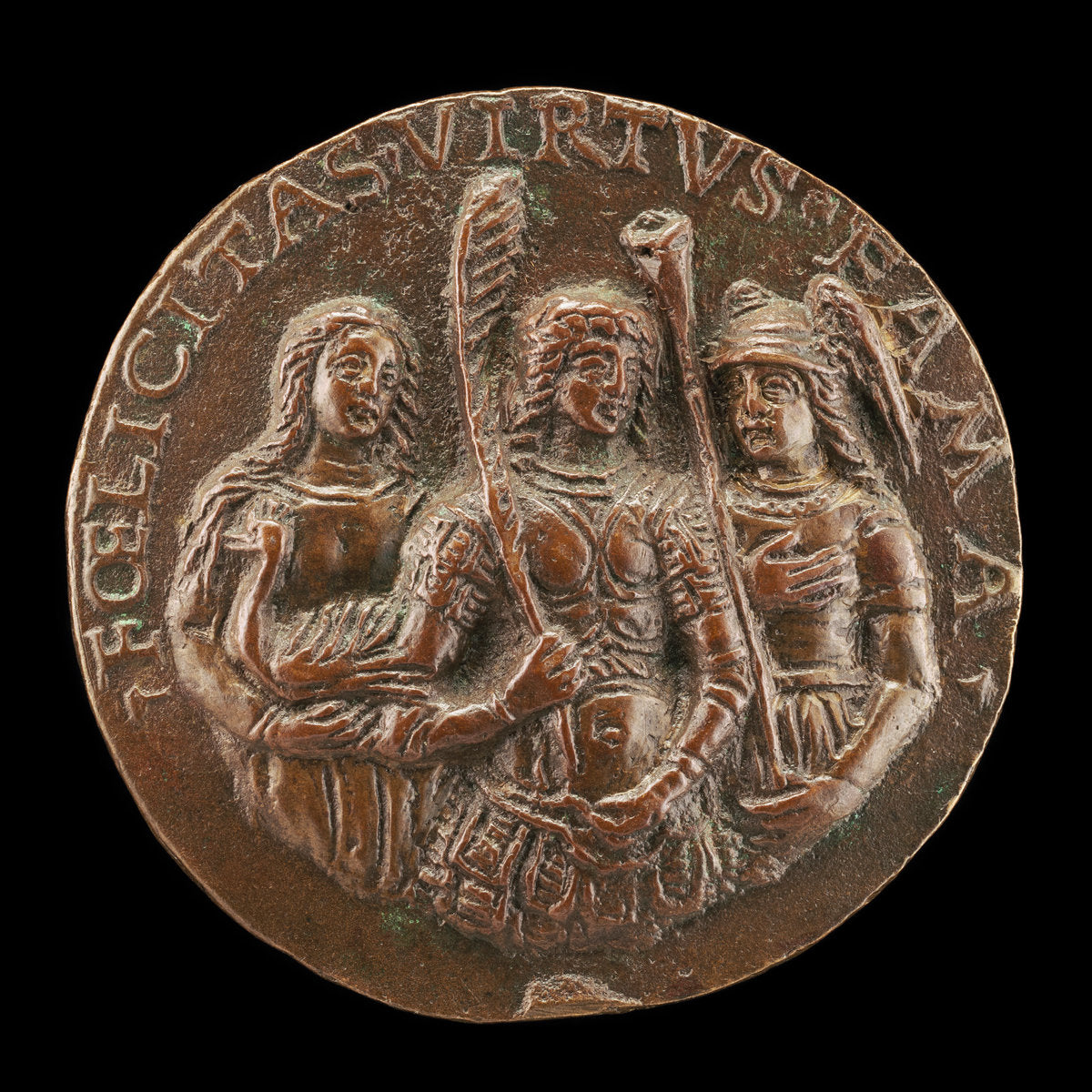 c. 1490 by Style of Niccolò Fiorentino (Felicity, Virtue, and Fame [reverse]), 16X12"(A3)Poster Print
