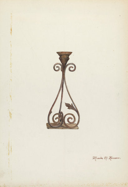 Candlesticks by Marius Hansen (American, active c. 1935), 16X12"(A3)Poster Print