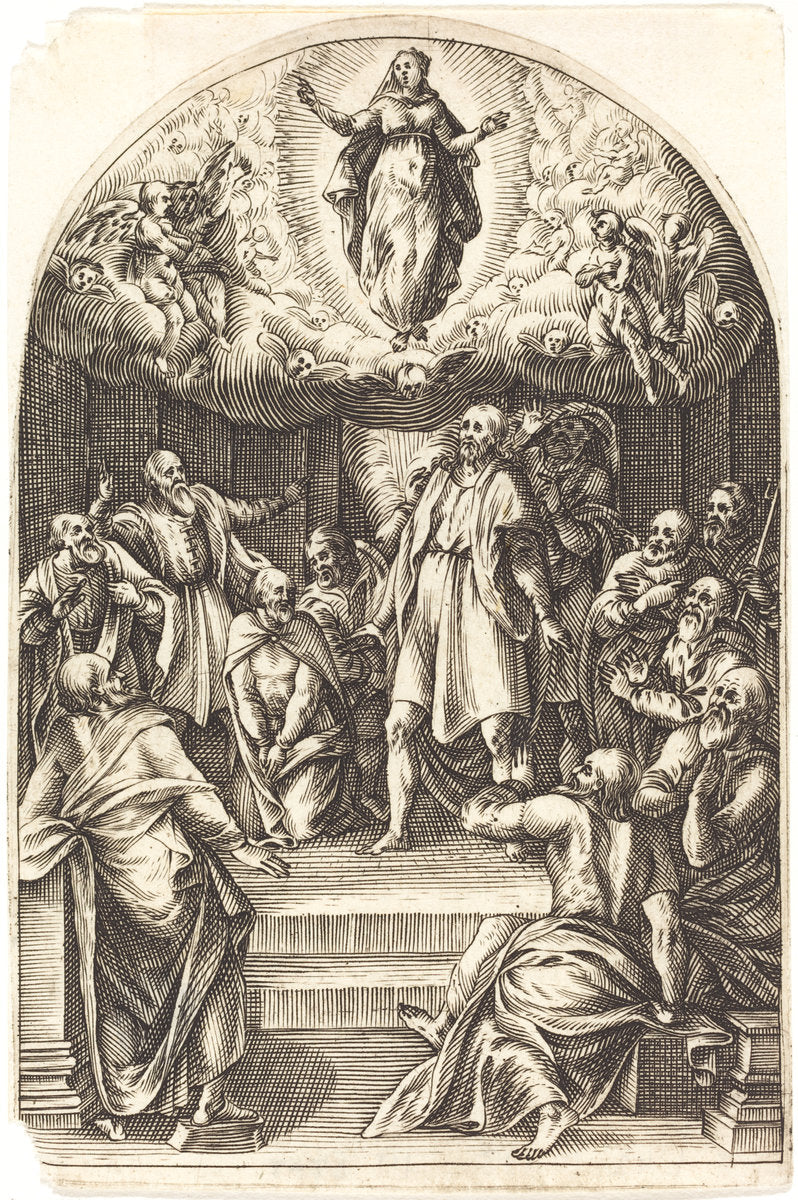 The Assumption by Jacques Callot (French, 1592 - 1635), 16X12"(A3)Poster Print