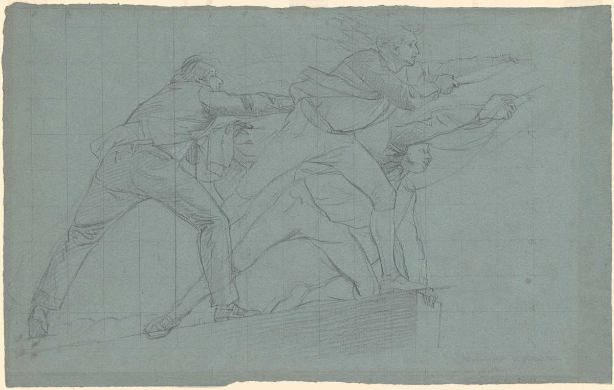 Study for "The Defeat of the Floating Batteries at Gibraltar" by John Singleton Copley (American, 1738 - 1815), 16X12"(A3)Poster Print