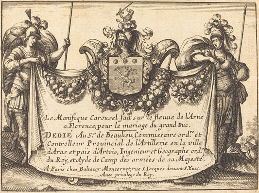 Title Page by Balthasar Moncornet after Remigio Cantagallina (French, c. 1600 - 1668), 16X12"(A3)Poster Print
