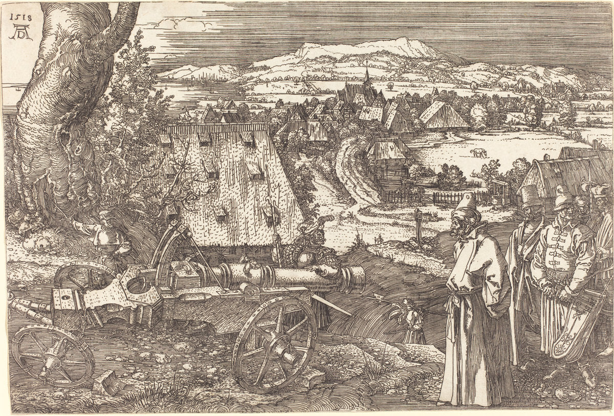 Landscape with the Cannon by Albrecht Dürer (German, 1471 - 1528), 16X12"(A3)Poster Print