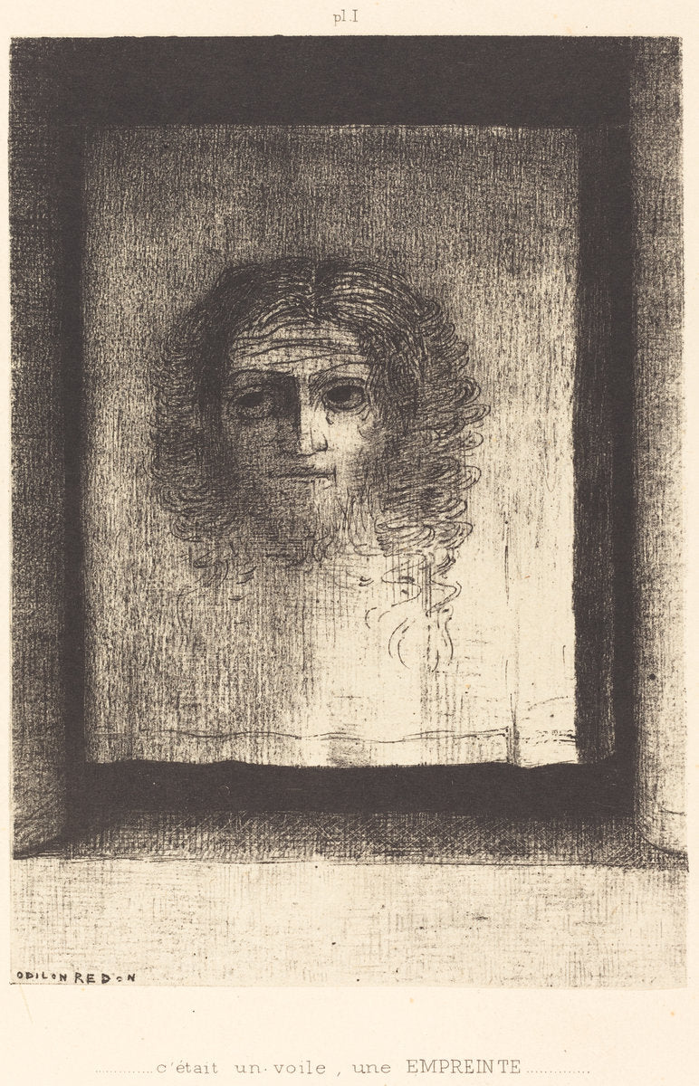 C'etait un voile, un empriente (It was a veil, an imprint) by Odilon Redon (French, 1840 - 1916), 16X12"(A3)Poster Print