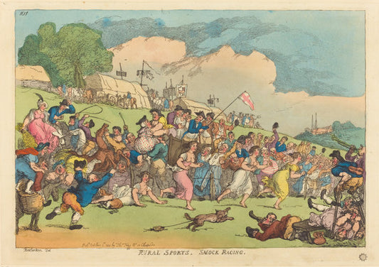 Rural Sports. Smock Racing by Thomas Rowlandson (British, 1756 - 1827), 16X12"(A3)Poster Print