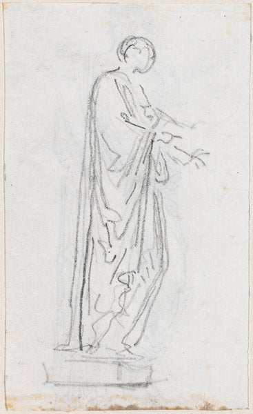 Statue of a Roman Woman (Female Deity?) Seen from the Side [verso] by Hubert Robert (French, 1733 - 1808), 16X12"(A3)Poster Print
