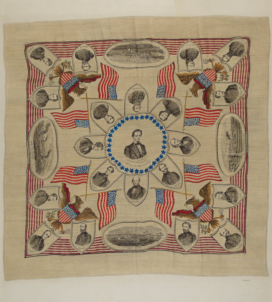 Historical Textile by Ernest Capaldo (American, active c. 1935), 16X12"(A3)Poster Print