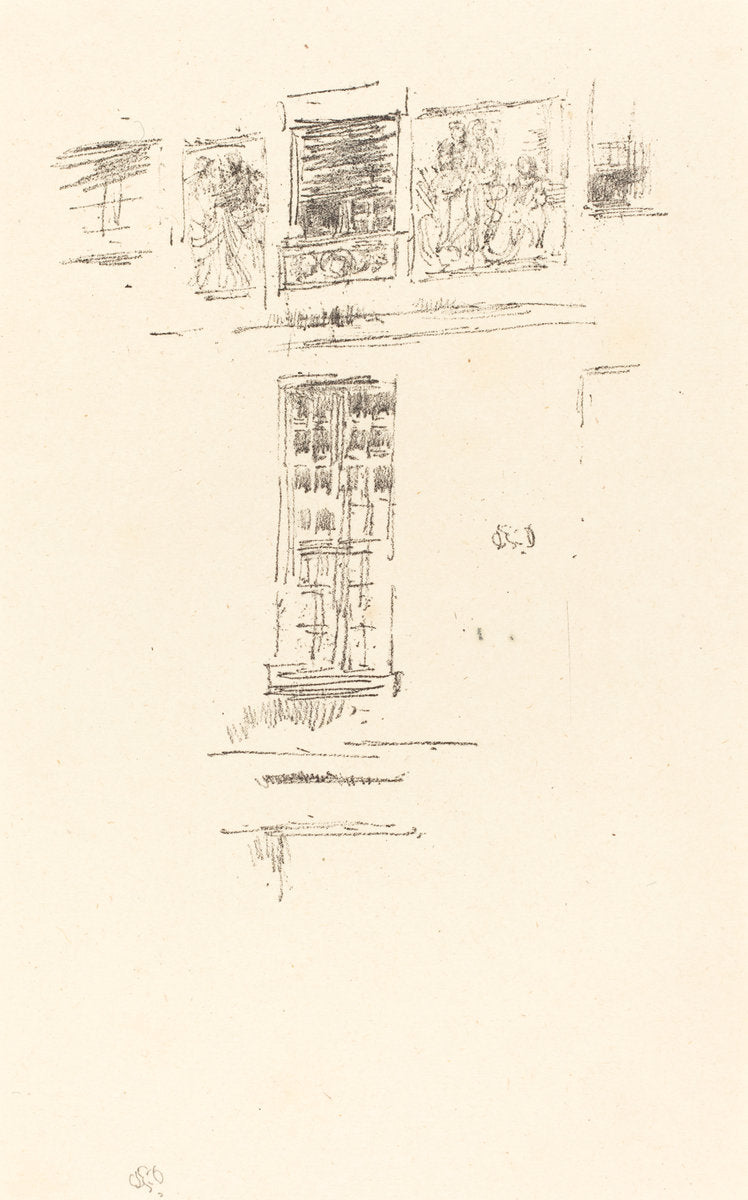 Hôtel Colbert, Windows by James McNeill Whistler (American, 1834 - 1903), 16X12"(A3)Poster Print