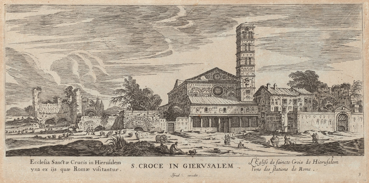S. Croce in Gierusalem by Israël Silvestre (French, 1621 - 1691), 16X12"(A3)Poster Print