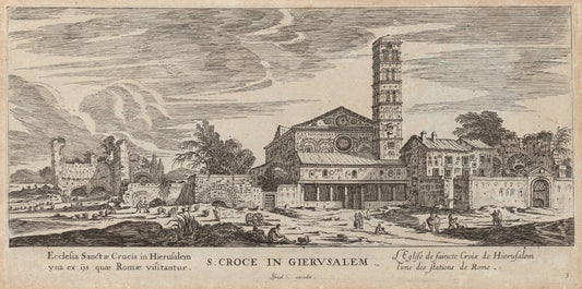 S. Croce in Gierusalem by Israël Silvestre (French, 1621 - 1691), 16X12"(A3)Poster Print