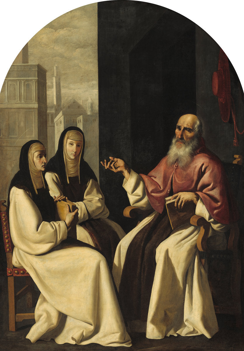 Saint Jerome with Saint Paula and Saint Eustochium by Francisco de Zurbarán and Workshop (Spanish, 1598 - 1664), 16X12"(A3)Poster Print