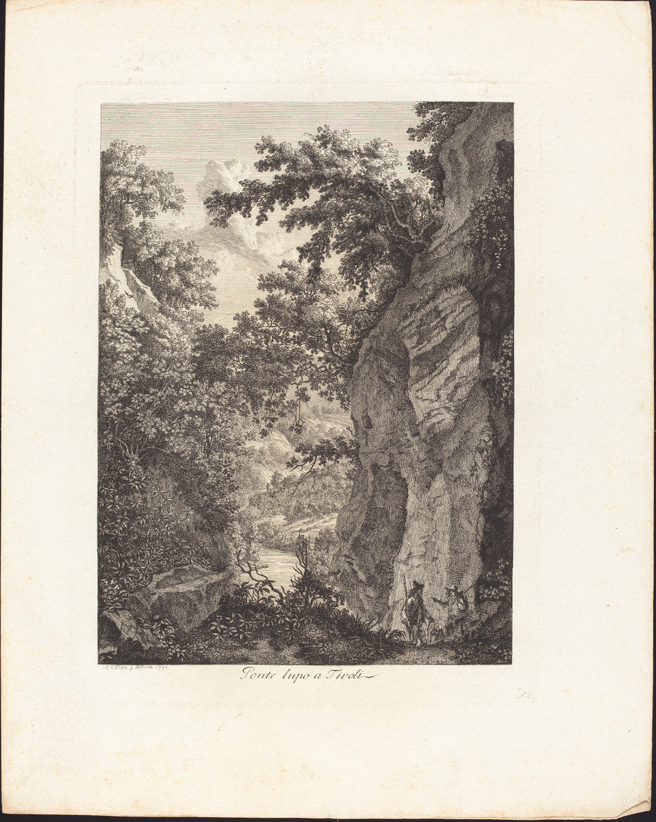 Ponte Lupo a Tivoli by Albert Christoph Dies (Austrian, 1755 - 1822), 16X12"(A3)Poster Print