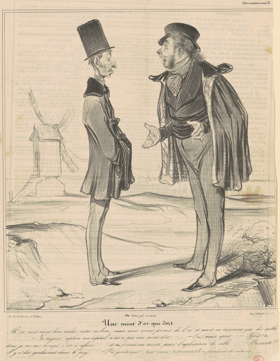 Une mine d'or qui dort by Honoré Daumier (French, 1808 - 1879), 16X12"(A3)Poster Print