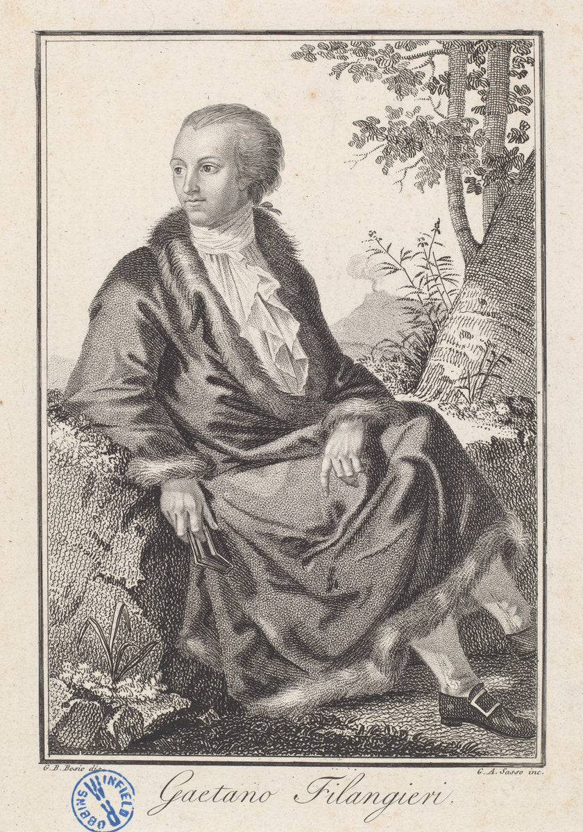 Gaetano Filangieri by Giovanni Antonio Sasso, after G. B. Bosio (Italian, 1800 - 1825), 16X12"(A3)Poster Print