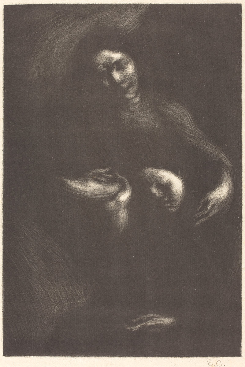 Hommage à Tolstoï by Eugène Carrière (French, 1849 - 1906), 16X12"(A3)Poster Print