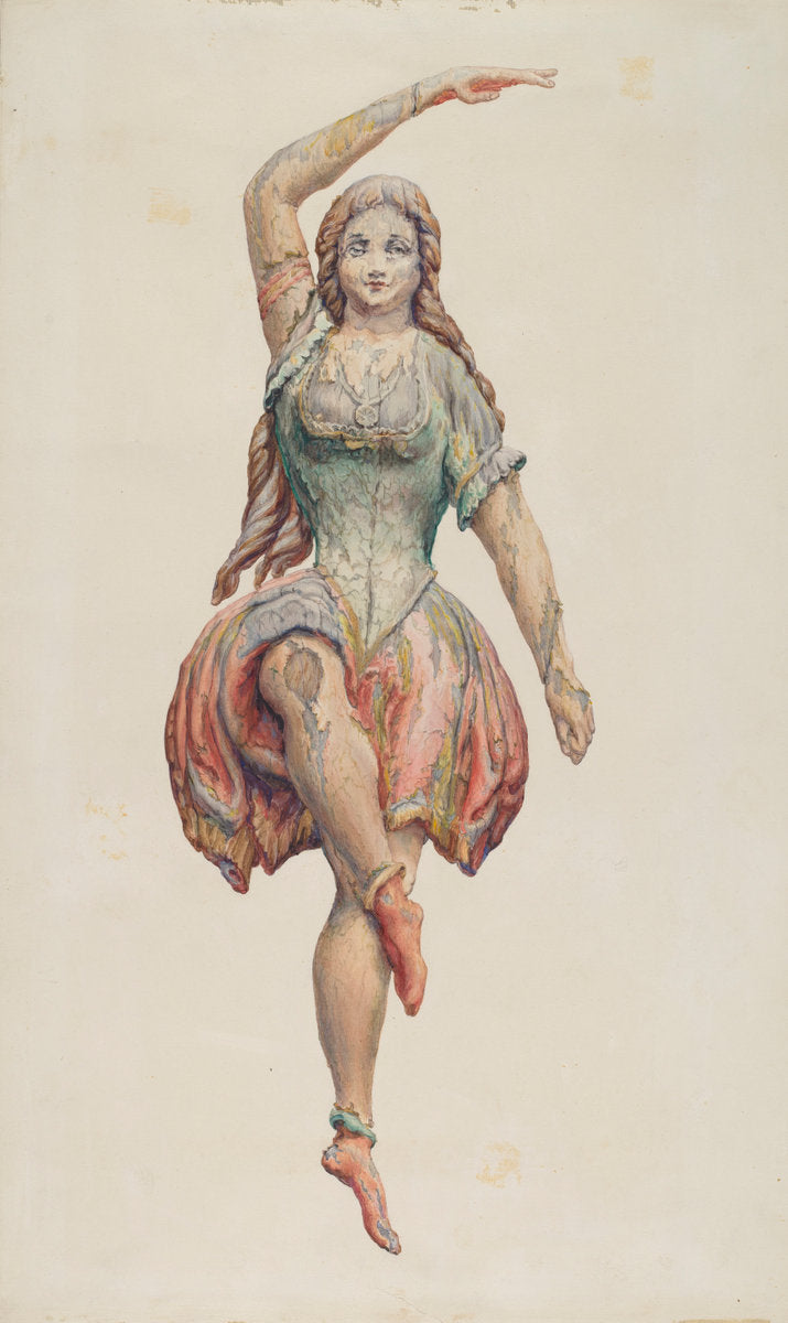 Dancing Girl from Spark's Carousel Wagon by Katharine Merrill (American, active c. 1935), 16X12"(A3)Poster Print