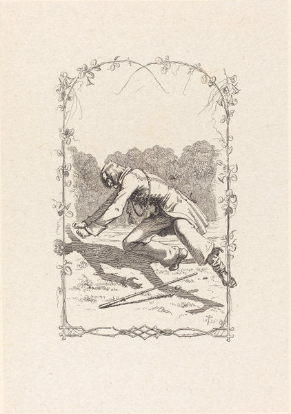 Peter Schlemihl Chasing His Shadow by Adolf Schrödter (German, 1805 - 1875), 16X12"(A3)Poster Print