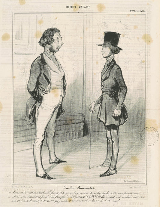 Excellent placement by Honoré Daumier (French, 1808 - 1879), 16X12"(A3)Poster Print