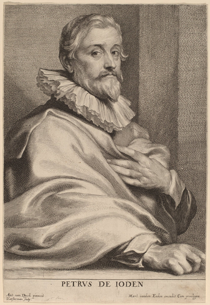 Pieter de Jode the Elder by Lucas Emil Vorsterman after Sir Anthony van Dyck (Flemish, 1595 - 1675), 16X12