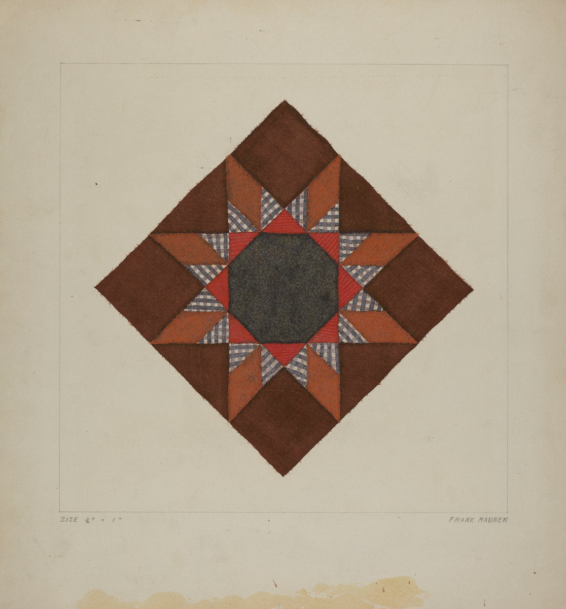 Quilt Block by Frank Maurer (American, active c. 1935), 16X12"(A3)Poster Print