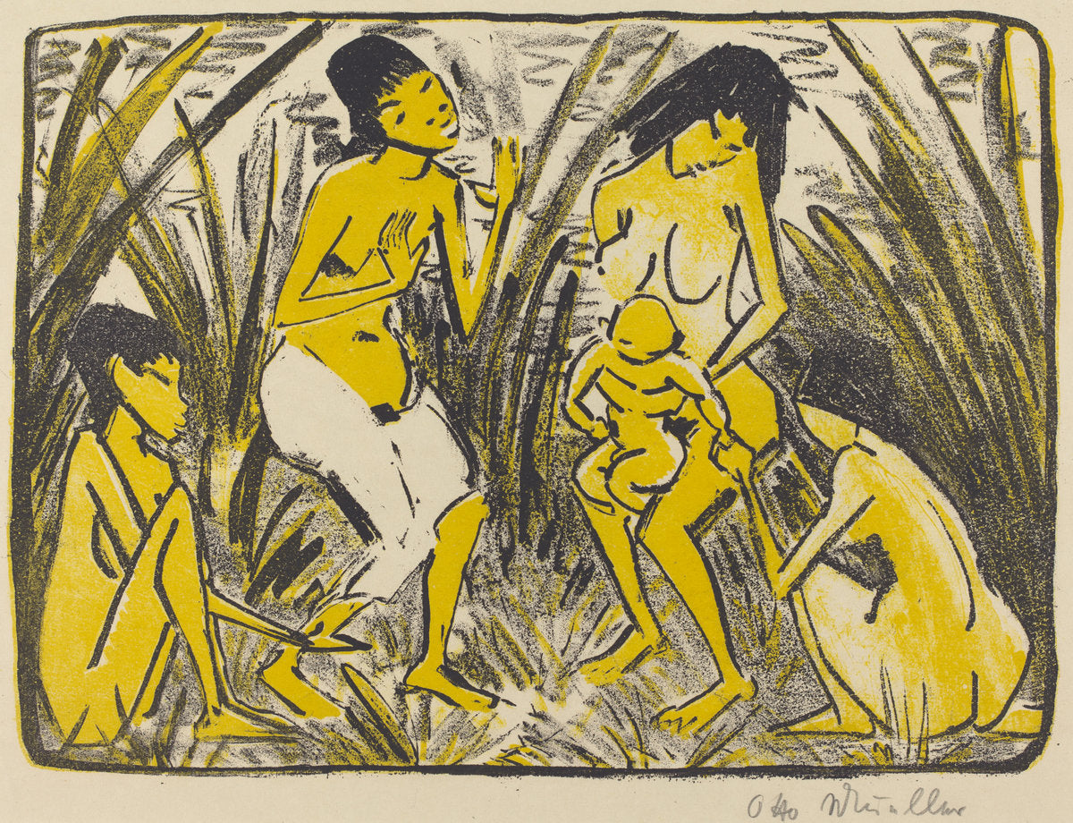 Finding of Moses (Auffindung des Moses) by Otto Müller (German, 1874 - 1930), 16X12"(A3)Poster Print