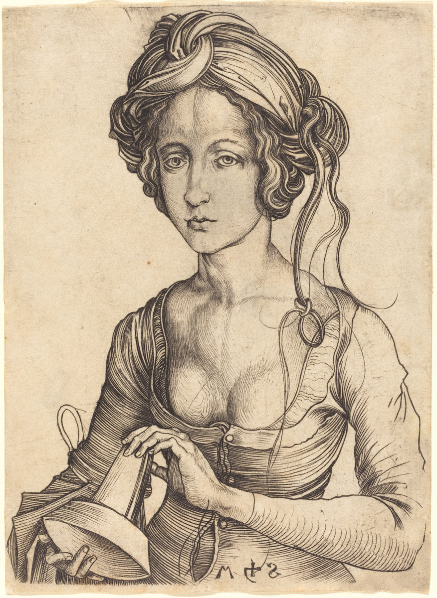 A Foolish Virgin by Martin Schongauer (German, c. 1450 - 1491), 16X12"(A3)Poster Print