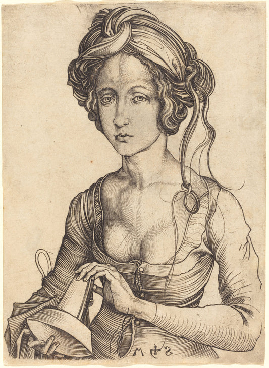 A Foolish Virgin by Martin Schongauer (German, c. 1450 - 1491), 16X12"(A3)Poster Print
