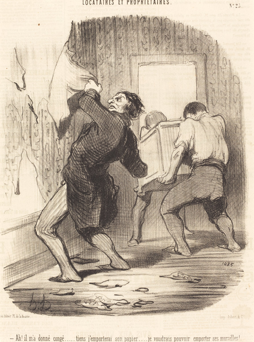 Ah! il m'a donné congé... by Honoré Daumier (French, 1808 - 1879), 16X12"(A3)Poster Print