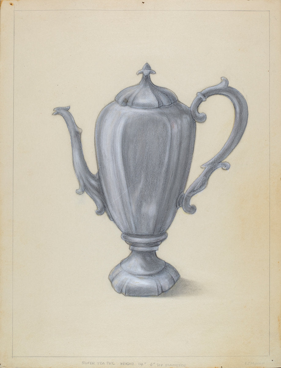 Teapot by Franklin C. Moyan (American, active c. 1935), 16X12"(A3)Poster Print