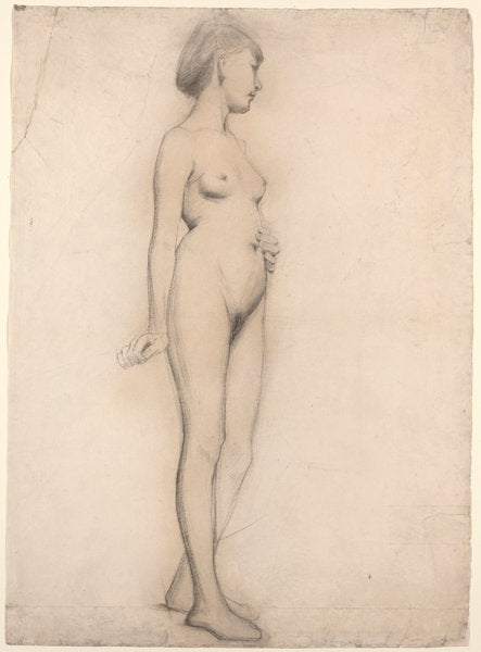 Standing Nude Girl by Thomas Hovenden (American, 1840 - 1895), 16X12"(A3)Poster Print