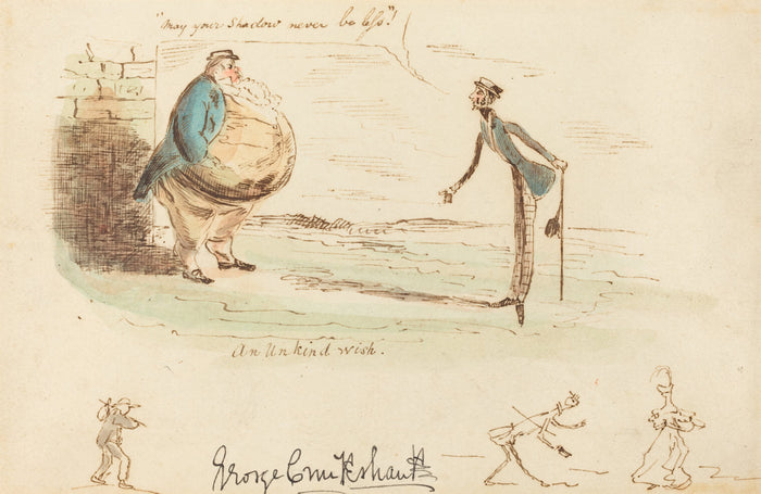 An Unkind Wish by George Cruikshank (British, 1792 - 1878), 16X12