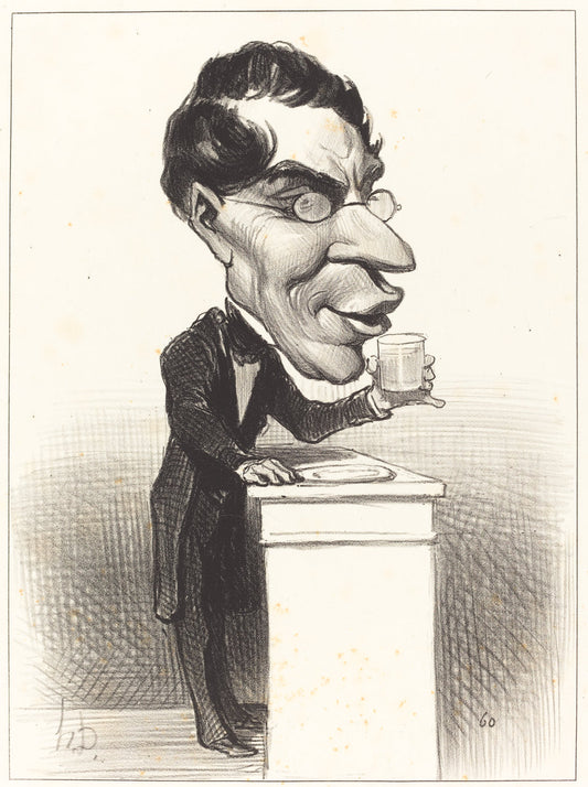 H.M. Augustin Corne by Honoré Daumier (French, 1808 - 1879), 16X12"(A3)Poster Print