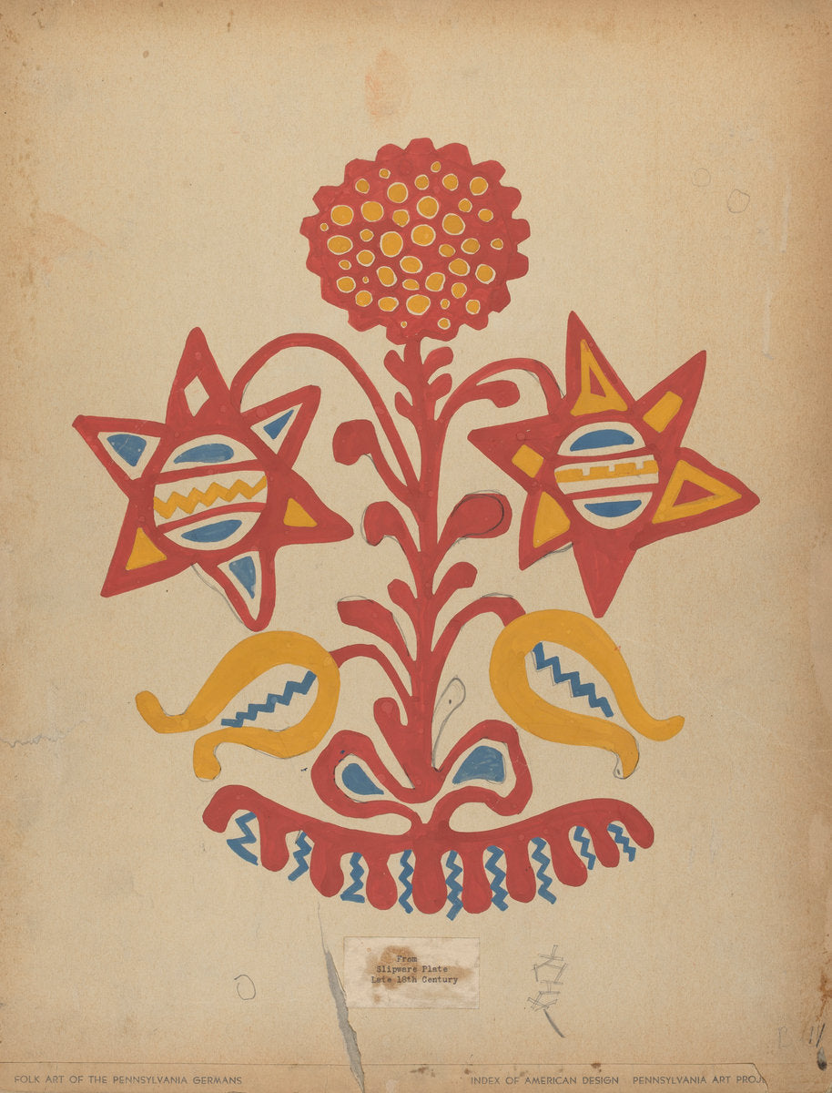 c. 1939 by American 20th Century (Drawing for Plate 11: From the Portfolio "Folk Art of Rural Pennsylvania"), 16X12"(A3)Poster Print