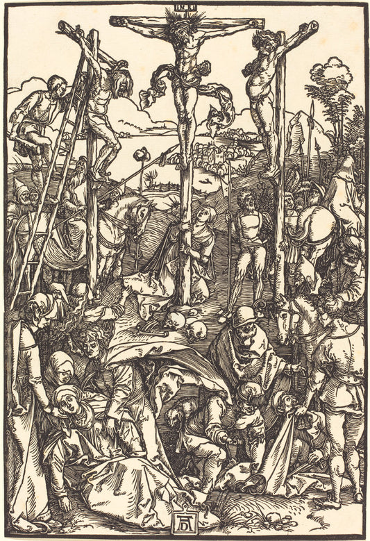 Calvary with the Three Crosses by Albrecht Dürer (German, 1471 - 1528), 16X12"(A3)Poster Print