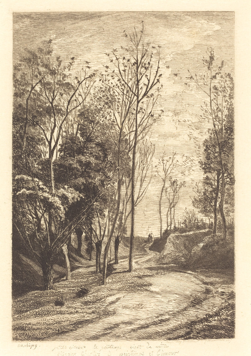 Little Birds (Les Petits oiseaux) by Charles-François Daubigny (French, 1817 - 1878), 16X12"(A3)Poster Print