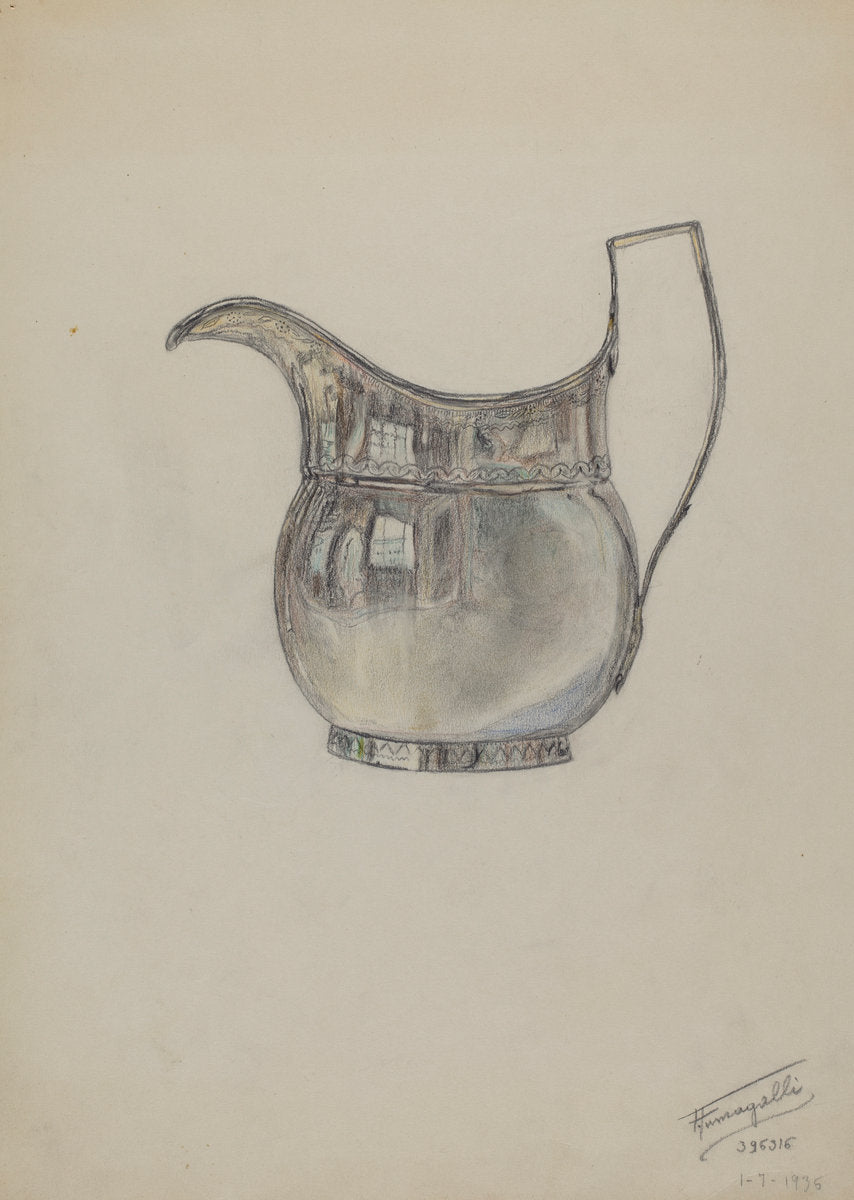 Silver Pitcher by Frank Fumagalli (American, active c. 1935), 16X12"(A3)Poster Print