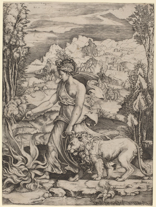Fortitude by Marco Dente (Italian, c. 1493 - 1527), 16X12"(A3)Poster Print