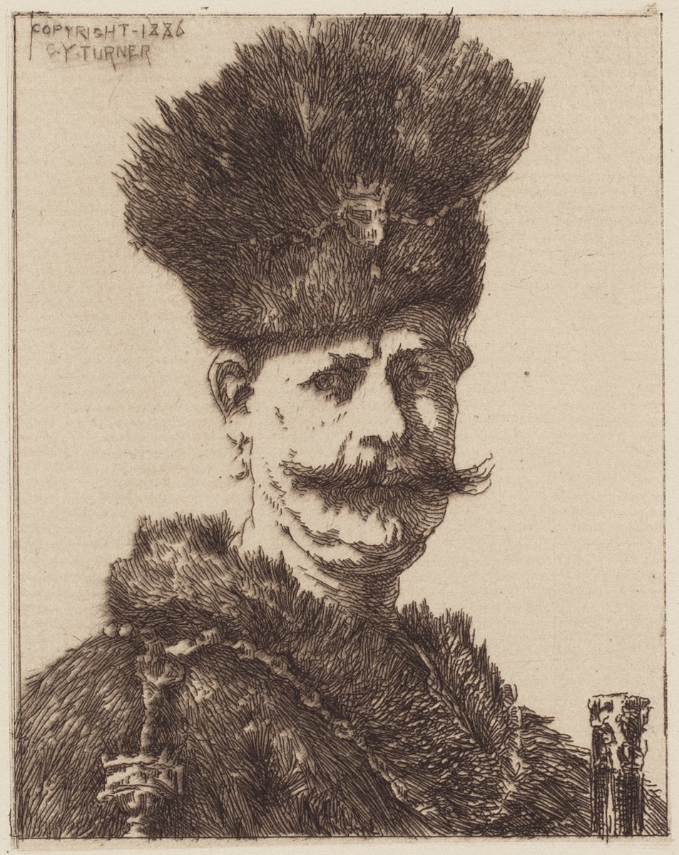 Portrait of a Man by Charles Yardley Turner (American, 1850 - 1918), 16X12"(A3)Poster Print