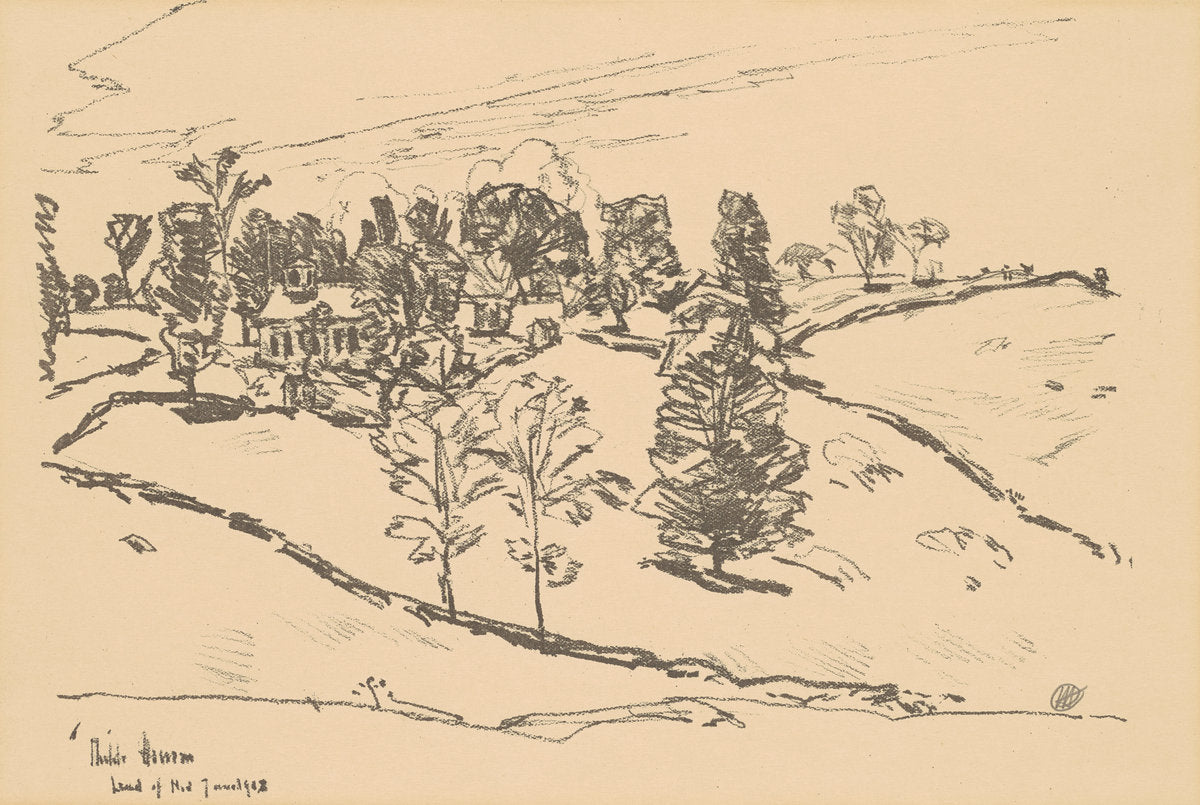 The Little School House, Land of Nod by Childe Hassam (American, 1859 - 1935), 16X12"(A3)Poster Print