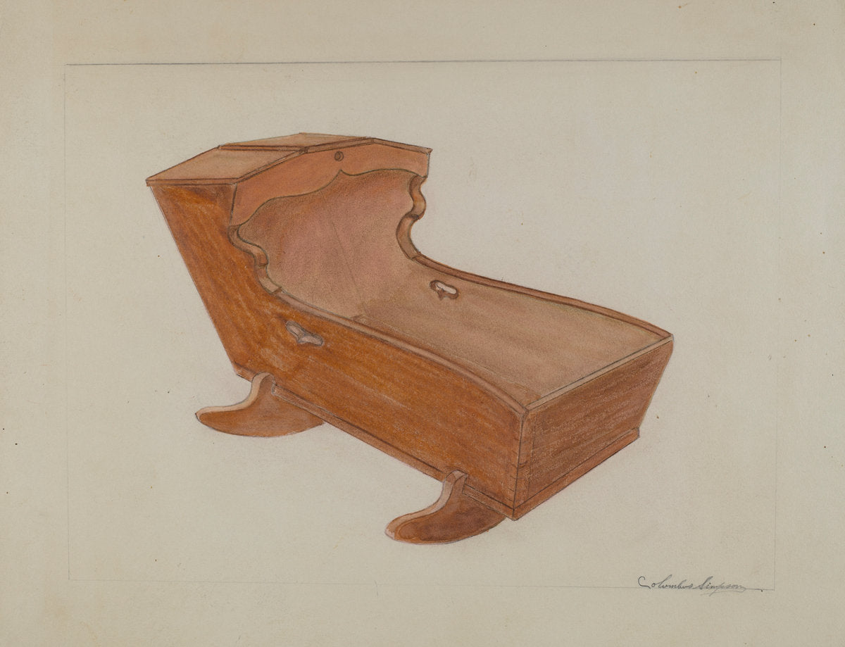 Hooded Cradle by Columbus Simpson (American, active c. 1935), 16X12"(A3)Poster Print