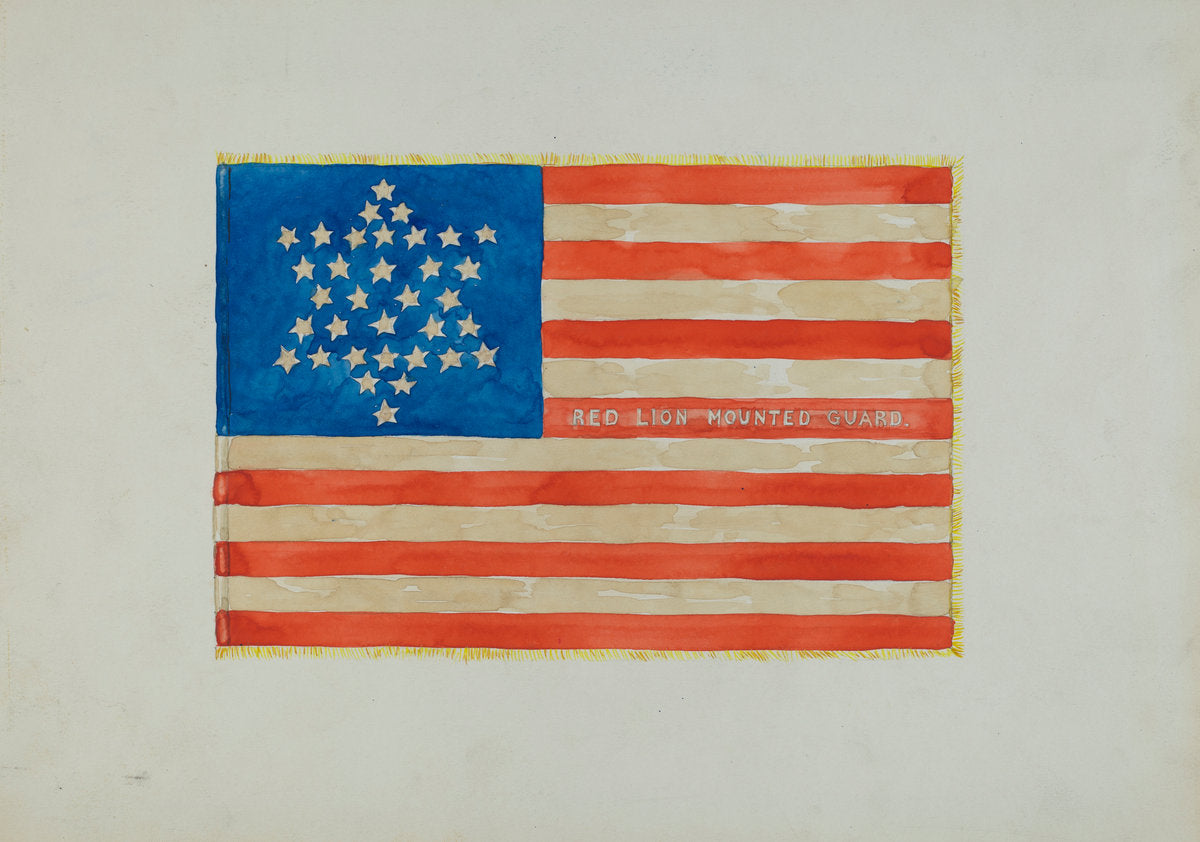 Flag: Civil War by Edward Grant (American, active c. 1935), 16X12"(A3)Poster Print