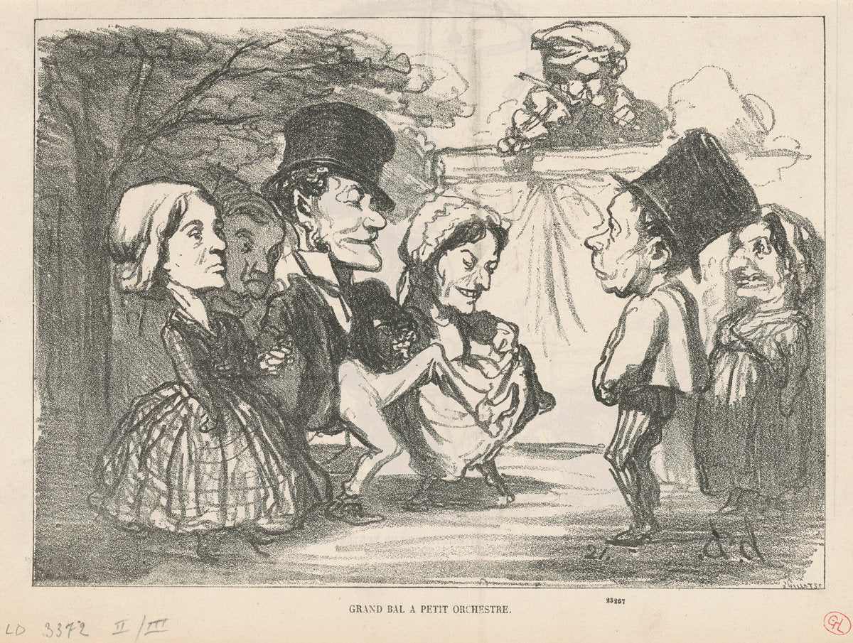 Grand bal a petit orchestre...  (recto); Une société en nom collectif (verso) by Honoré Daumier (French, 1808 - 1879), 16X12"(A3)Poster Print