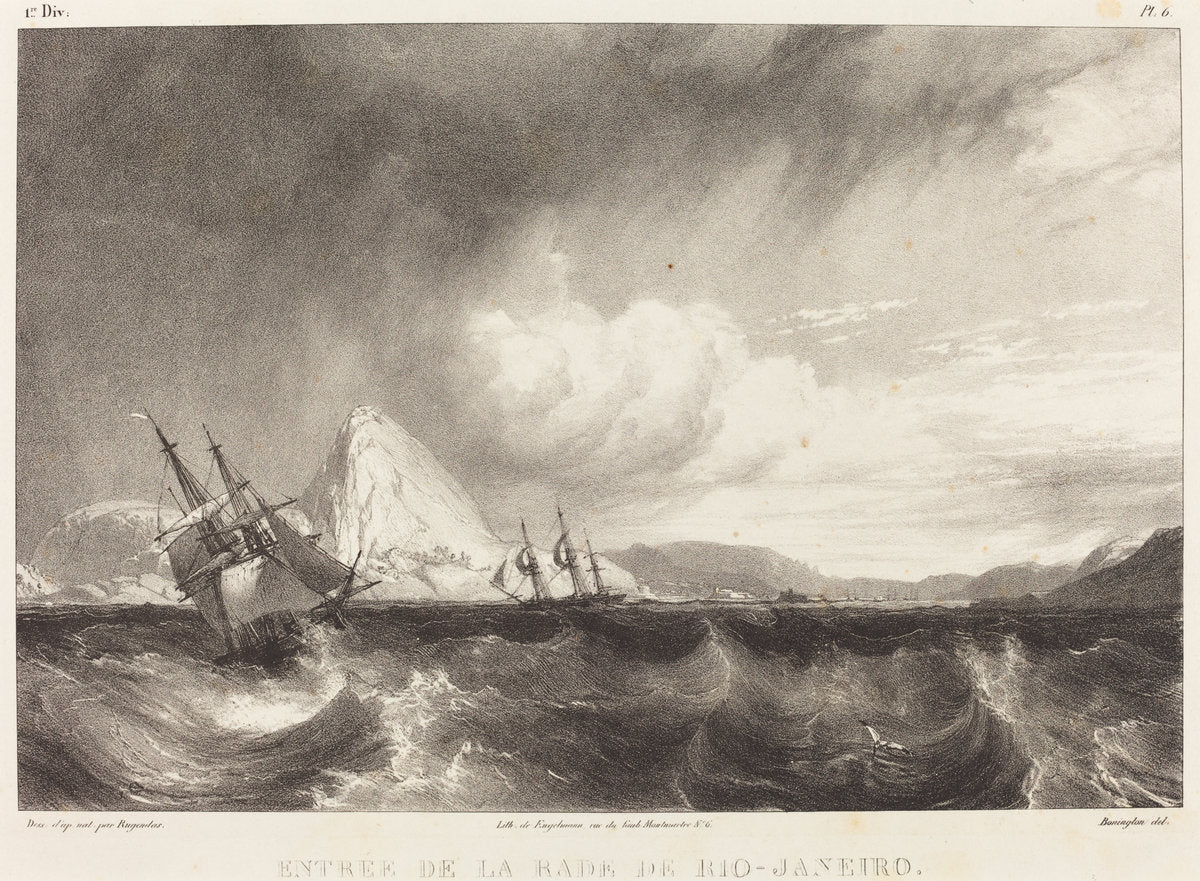 Entree de la rade de Rio-Janeiro by Richard Parkes Bonington after Moritz Rugendas (British, 1802 - 1828), 16X12"(A3)Poster Print