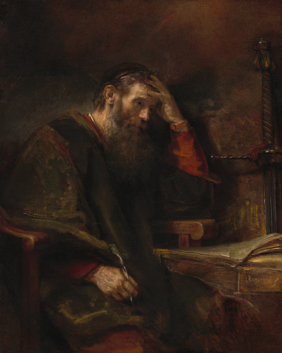 The Apostle Paul by Rembrandt van Rijn (and Workshop?) (Dutch, 1606 - 1669), 16X12"(A3)Poster Print