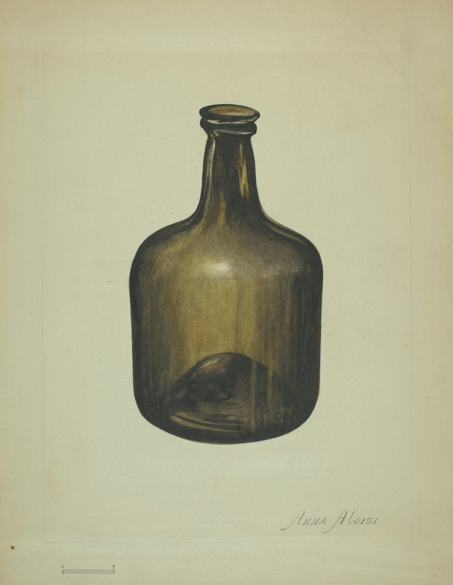 Wine or Spirits Bottle by Anna Aloisi (American, born c. 1890, died early 1950s), 16X12"(A3)Poster Print