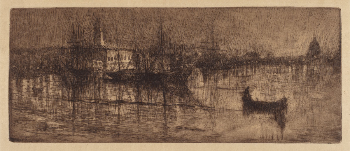 A Wet Evening in Venice by Otto Henry Bacher (American, 1856 - 1909), 16X12"(A3)Poster Print
