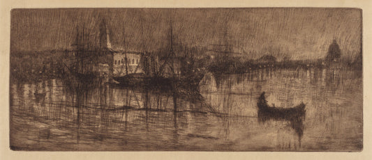 A Wet Evening in Venice by Otto Henry Bacher (American, 1856 - 1909), 16X12"(A3)Poster Print
