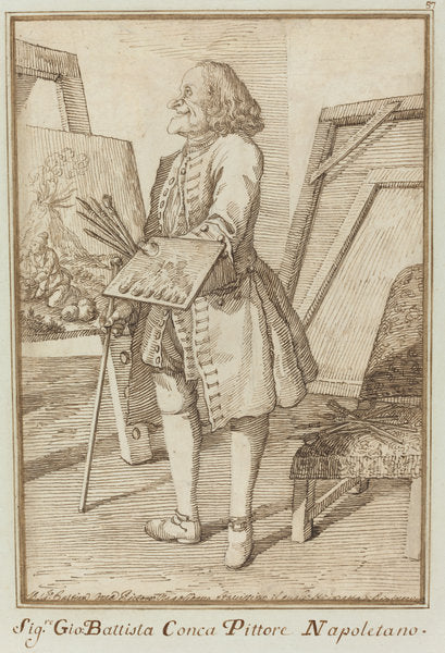 Signore Sebastiano Conca, Pittore Napoletano by Pier Leone Ghezzi (Roman, 1674 - 1755), 16X12"(A3)Poster Print